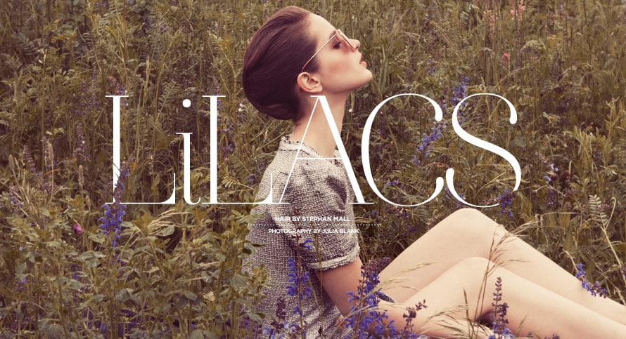 Strecke Lilacs Cover for Ajoure Magazin - Hair: Stephan Mall | Cover/ Strecke: AJOURE Magazin | Photo: Julia Blank | Make-Up: Suzana Santalab | Styling: Jeanna Styling